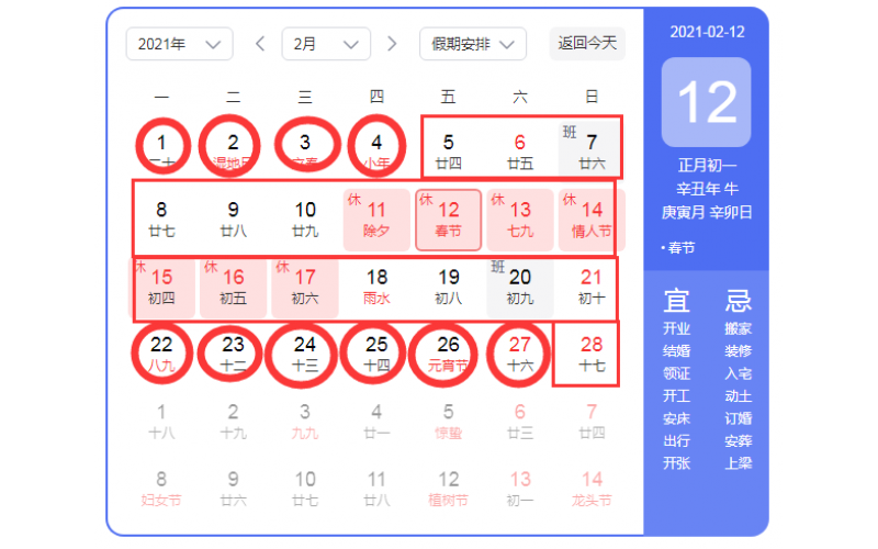 所有企業(yè)在2月份春節(jié)的過程中，只有10個(gè)工作日上班，而且是陸陸續(xù)續(xù)的走人或者來(lái)人